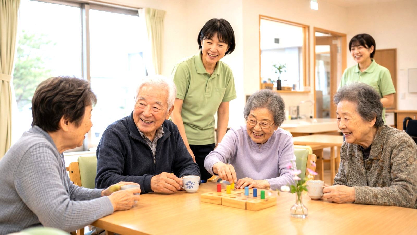 少人数で過ごす利用者さんたち(イメージ)