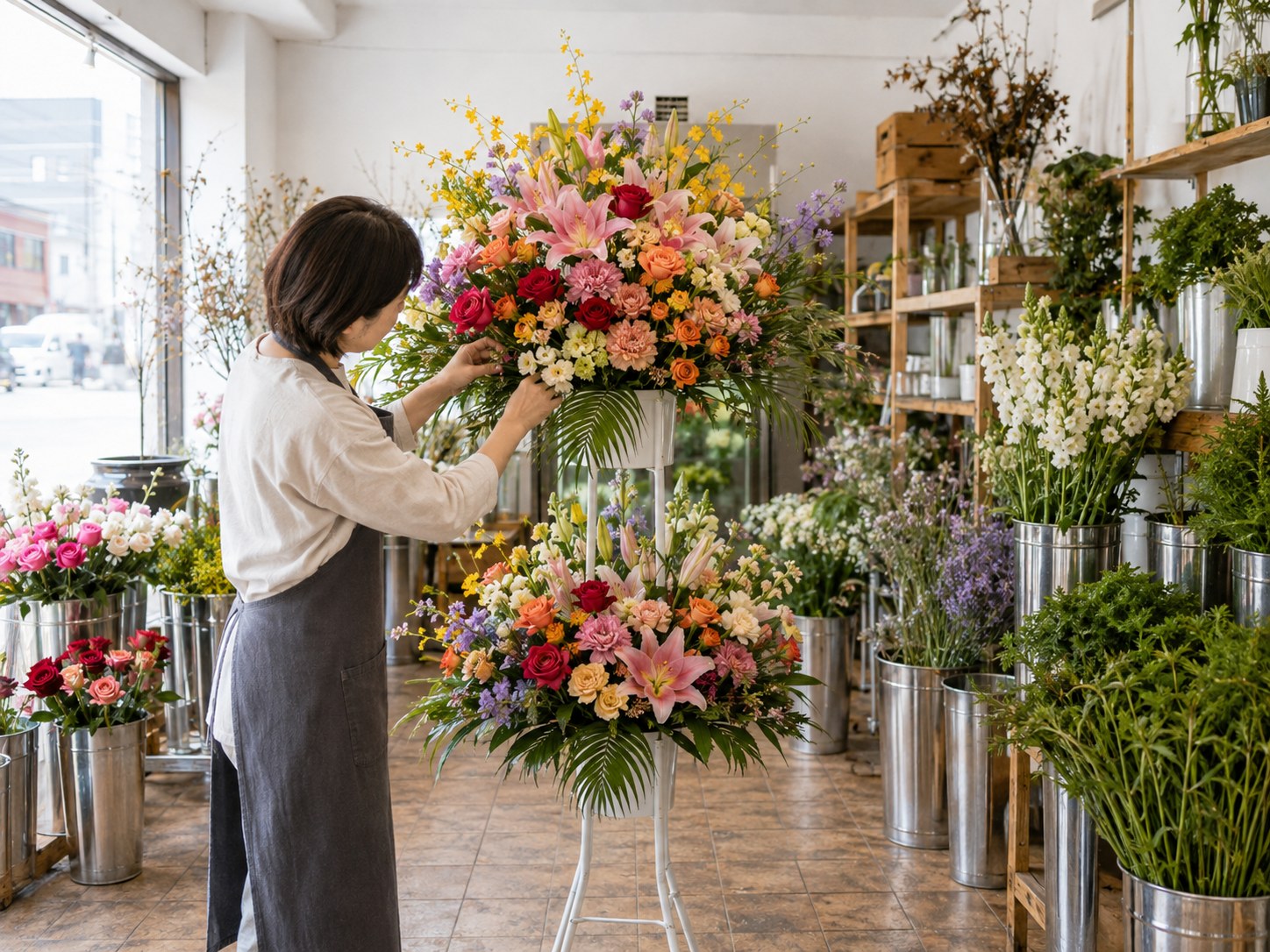開店祝いのスタンド花
