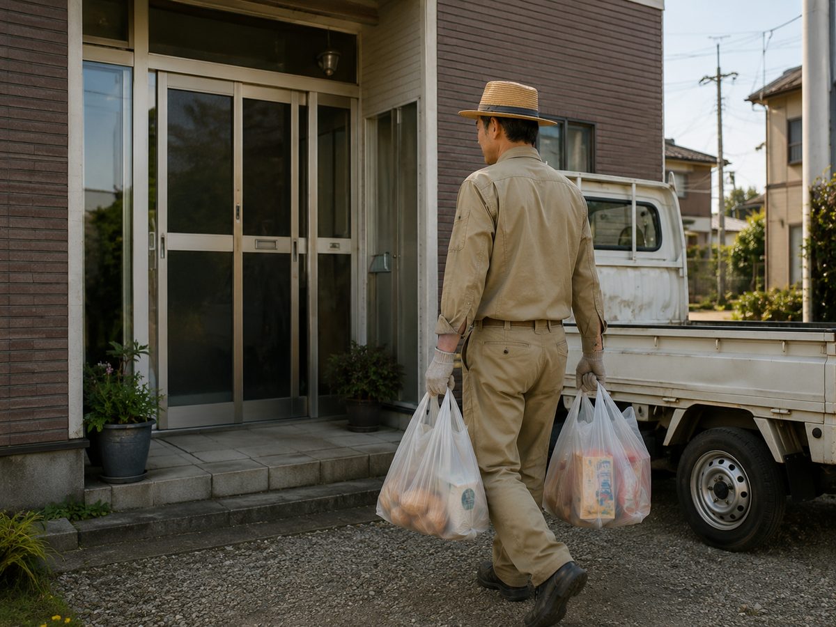 買い物した荷物を届けている様子（イメージ）