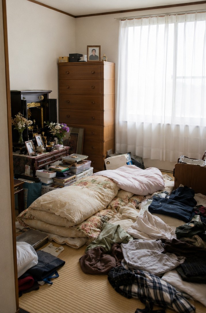遺品整理前の寝室・和室（掲載イメージ）